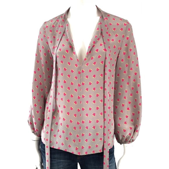 Amanda Uprichard Tops - Amanda Uprichard 100% Silk Pussybow Tie Tunic Top